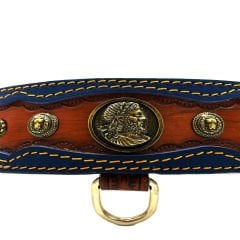 Brown ''Ancient Rome'' Leather Dog Collar
