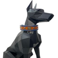 Brown ''Ancient Rome'' Leather Dog Collar