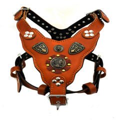 Light Brown ''Prometheus'' Leather Dog Harness