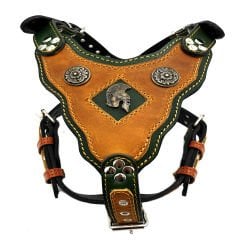 Mustard-Khaki ''Spartan'' Leather Dog Harness