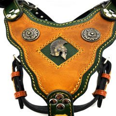 Mustard-Khaki ''Spartan'' Leather Dog Harness