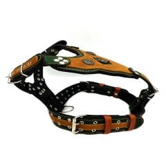Mustard-Khaki ''Spartan'' Leather Dog Harness