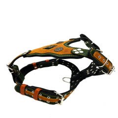 Mustard-Khaki ''Spartan'' Leather Dog Harness