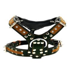 Mustard-Khaki ''Spartan'' Leather Dog Harness
