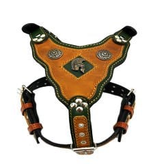 Mustard-Khaki ''Spartan'' Leather Dog Harness