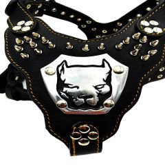 Black ''Gladiator'' Leather Dog Harness