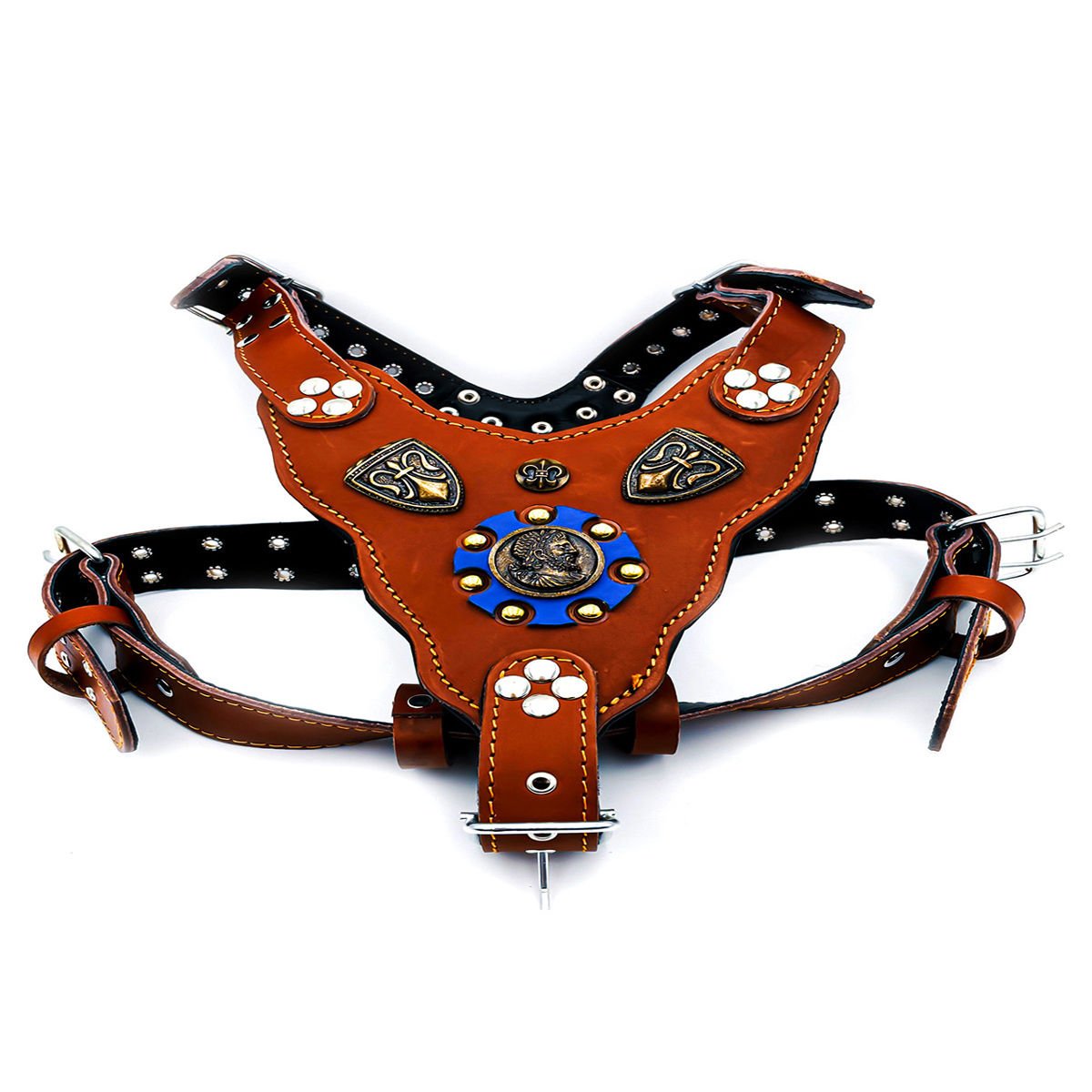 Brown ''Prometheus''  Leather Dog Harness
