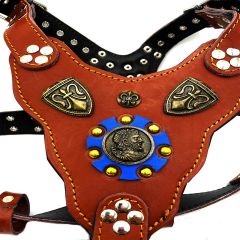 Brown ''Prometheus''  Leather Dog Harness