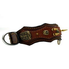 Brown ''Athena'' Spiked Leather Dog Collar