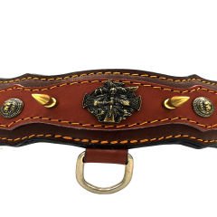 Brown ''Athena'' Spiked Leather Dog Collar
