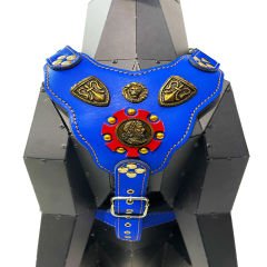 Blue ''Prometheus''  Leather Dog Harness