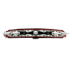 Black-Red Silver Tones Big Spiked Handmade Leather Dog Collar