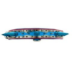 Pink-Blue Special Design Big Spiked Handmade Leather Dog Collar