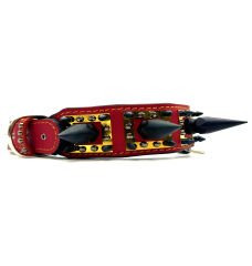 Red-Black Special Design Big Spiked Handmade Leather Dog Collar Necklace