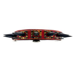 Red-Black Special Design Big Spiked Handmade Leather Dog Collar Necklace