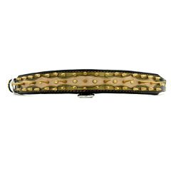 Black-Gold Tones Special Design Handmade Spiked Leather Dog Collar Necklace