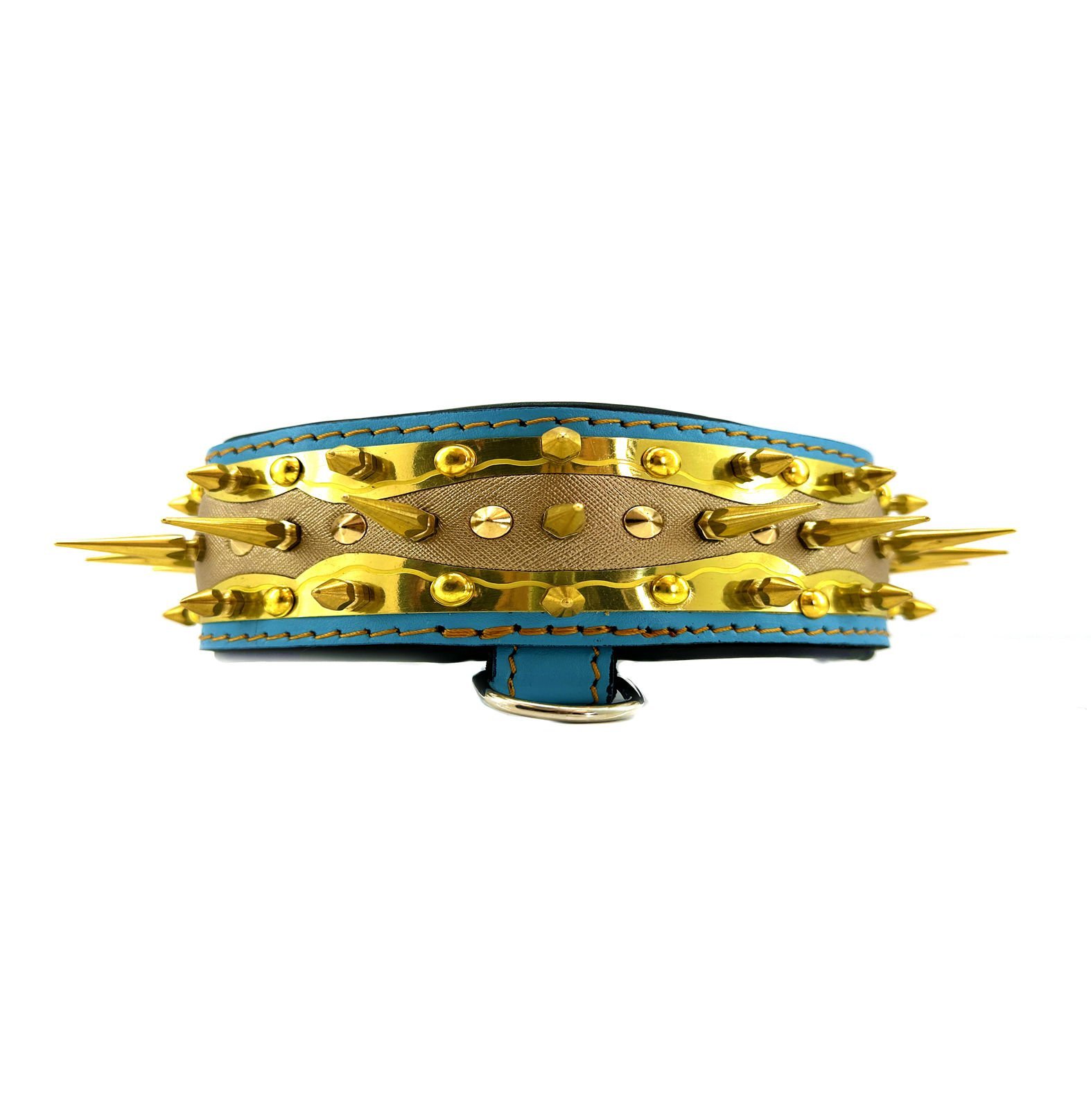Gold Tones Spiked Dog Collar