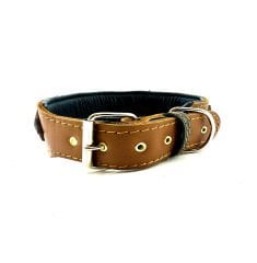 Luxury Lion Figured Handmade Leather Dog Collar