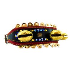 Luxury Big Belled Evil Eye Beaded Dog Collar