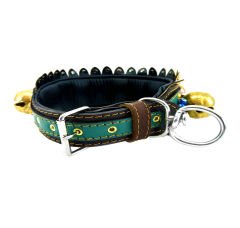 Big Belled Leather Dog Collar