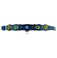 Evil Eye Beaded Handmade Leather Dog Collar