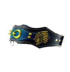 Evil Eye Beaded Handmade Leather Dog Collar