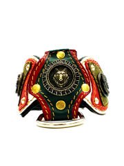 Wolf Figured Leather Luxury Dog Collar
