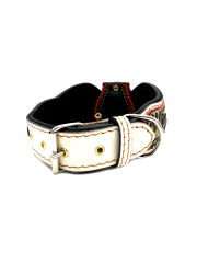 Wolf Figured Leather Luxury Dog Collar