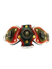 Wolf Figured Leather Luxury Dog Collar