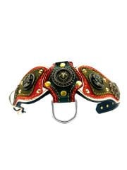 Wolf Figured Leather Luxury Dog Collar