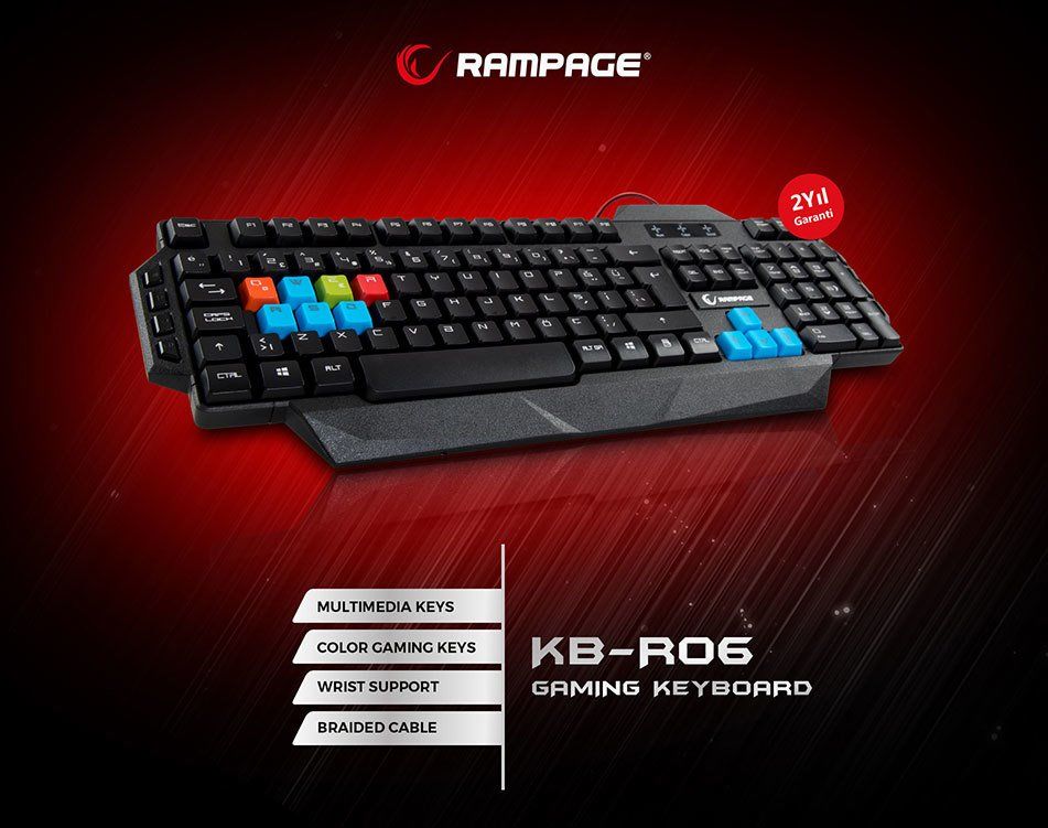 Everest Kb-r06 Siyah Usb Örgü Kablolu Q Gaming Klavye