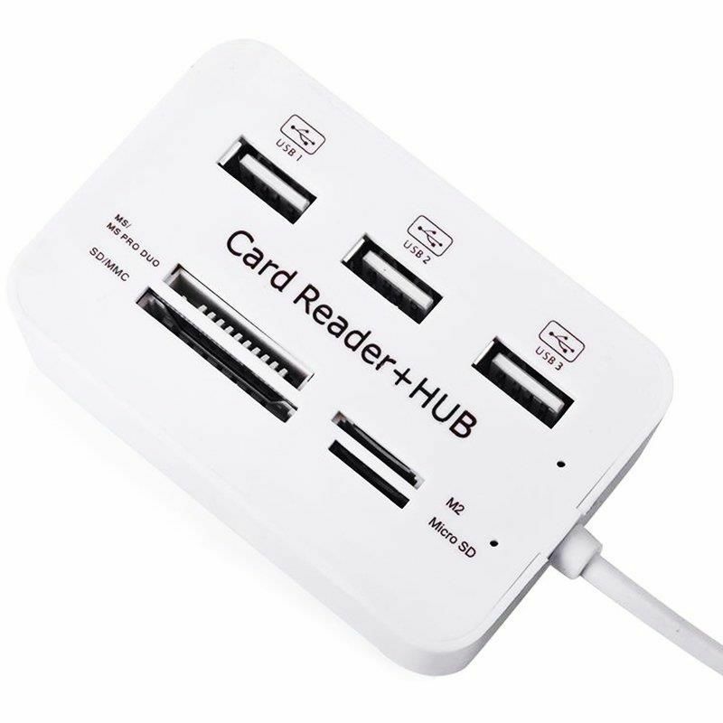 Powermaster 3 Port 2.0 Usb Çoklayıcı Hub + 4 Slot Kart Okuyucu