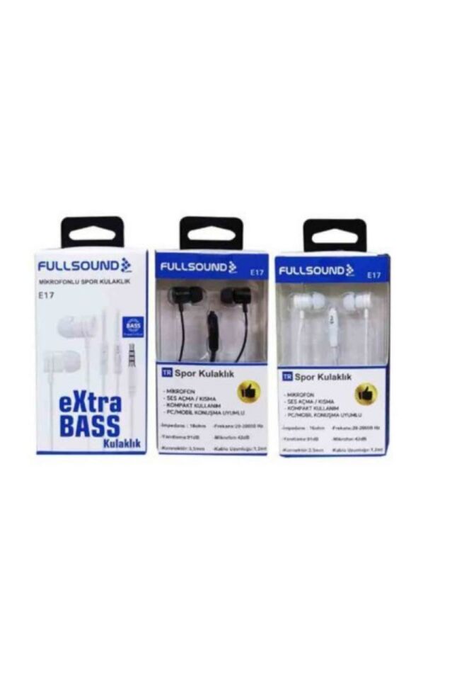 Fullsound Extra Bass Mikrofonlu Kulakiçi Kulaklık Siyah Renk