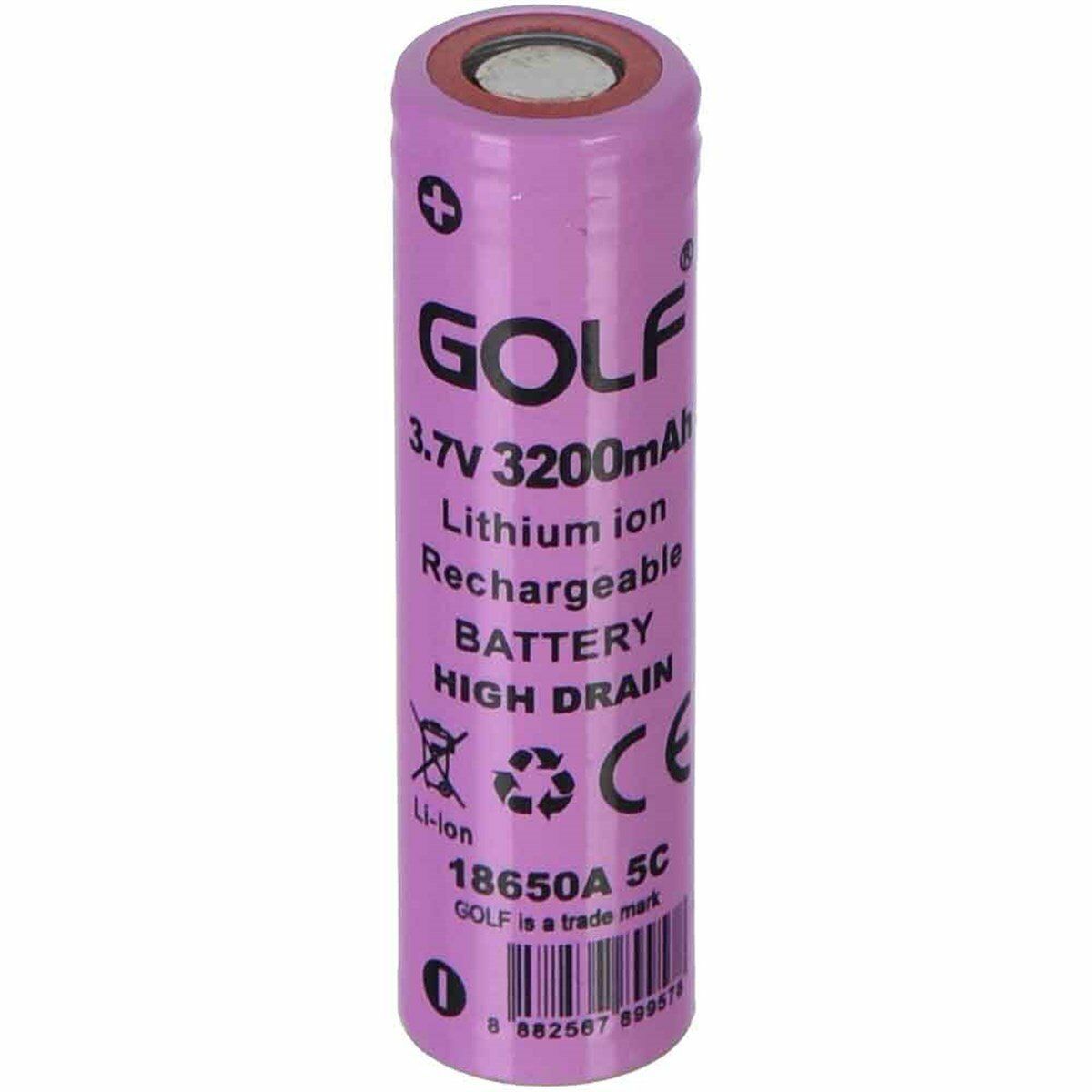 Golf 3200 mAh 18650A Başsız Li-Ion Şarj Edilebilir Pil