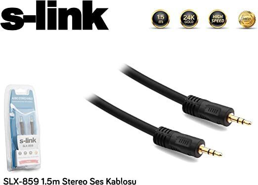 S-Link Slx-859 Stereo Ses Kablosu, 1.5M, Siyah