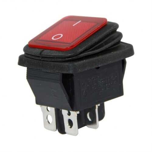 IC-104W Kırmızı Geniş Körüklü Işıklı Anahtar On/off Switch 4p