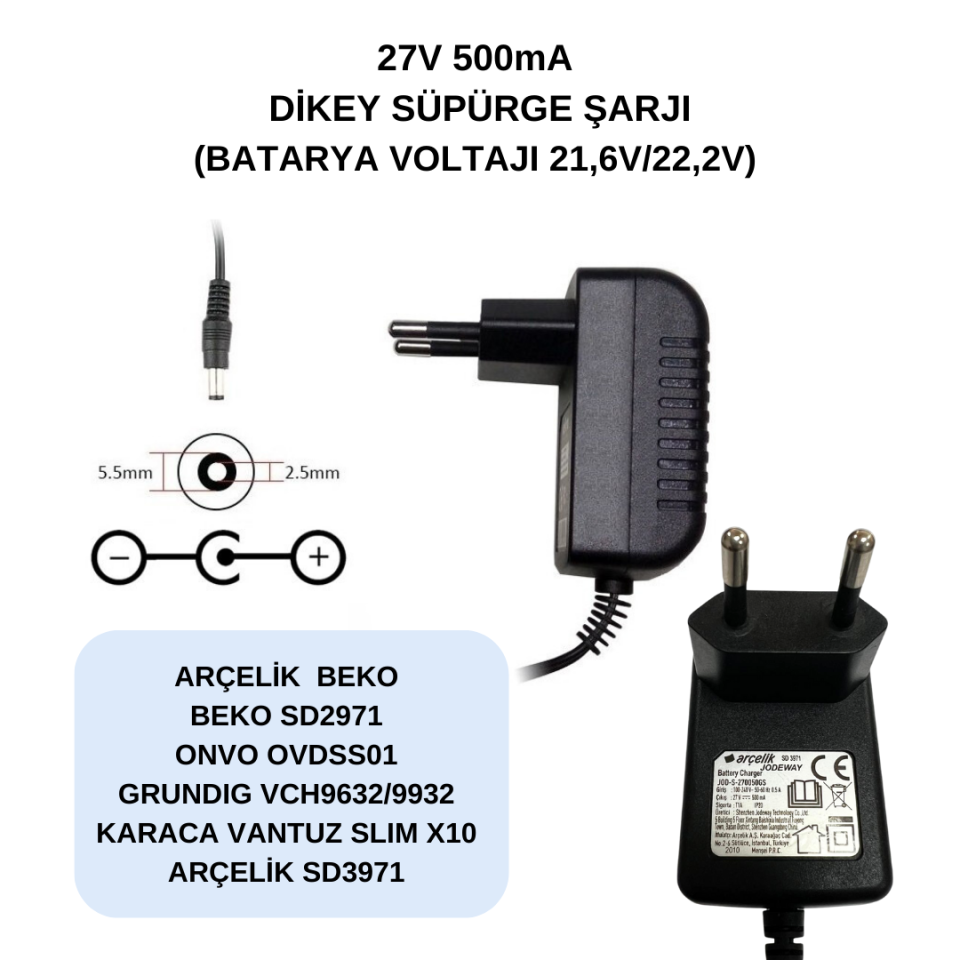 GRUNDIG VCH9632/9932 Dikey Süpürge Orijinal Şarj Adaptörü