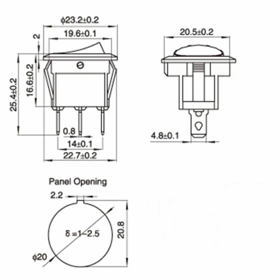 Ic 131B Beyaz Yuvarlak Işıklı Anahtar On Off Switch 3P
