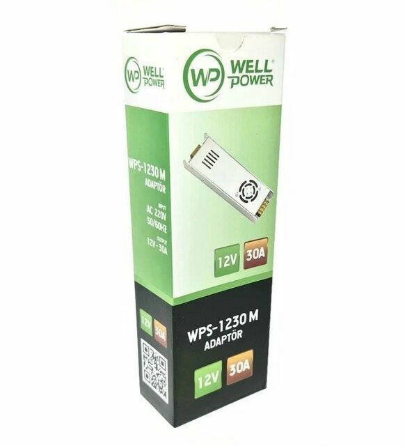 WELLPOWER WPS-1230 M 12 VOLT 30 AMPER SLİM ADAPTÖR METAL KASA 12V