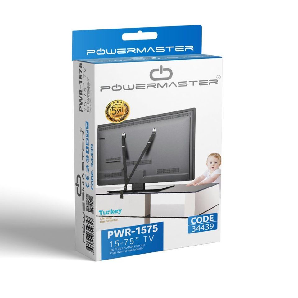 Powermaster 15''-75'' Lcd Ve Bebek Güvenlik Kemeri PWR-1575