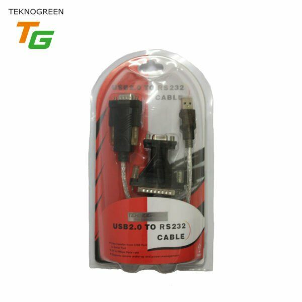 TeknoGreen TKU-232P USB’den RS232’ye Siyah Connektör + Transfer Kablosu