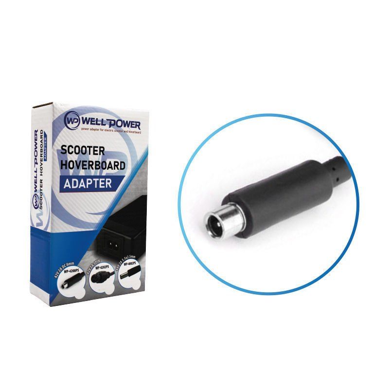 WellPower 42Volt 2Amper 8mm Scooter Hoverboard Şarj Adaptörü