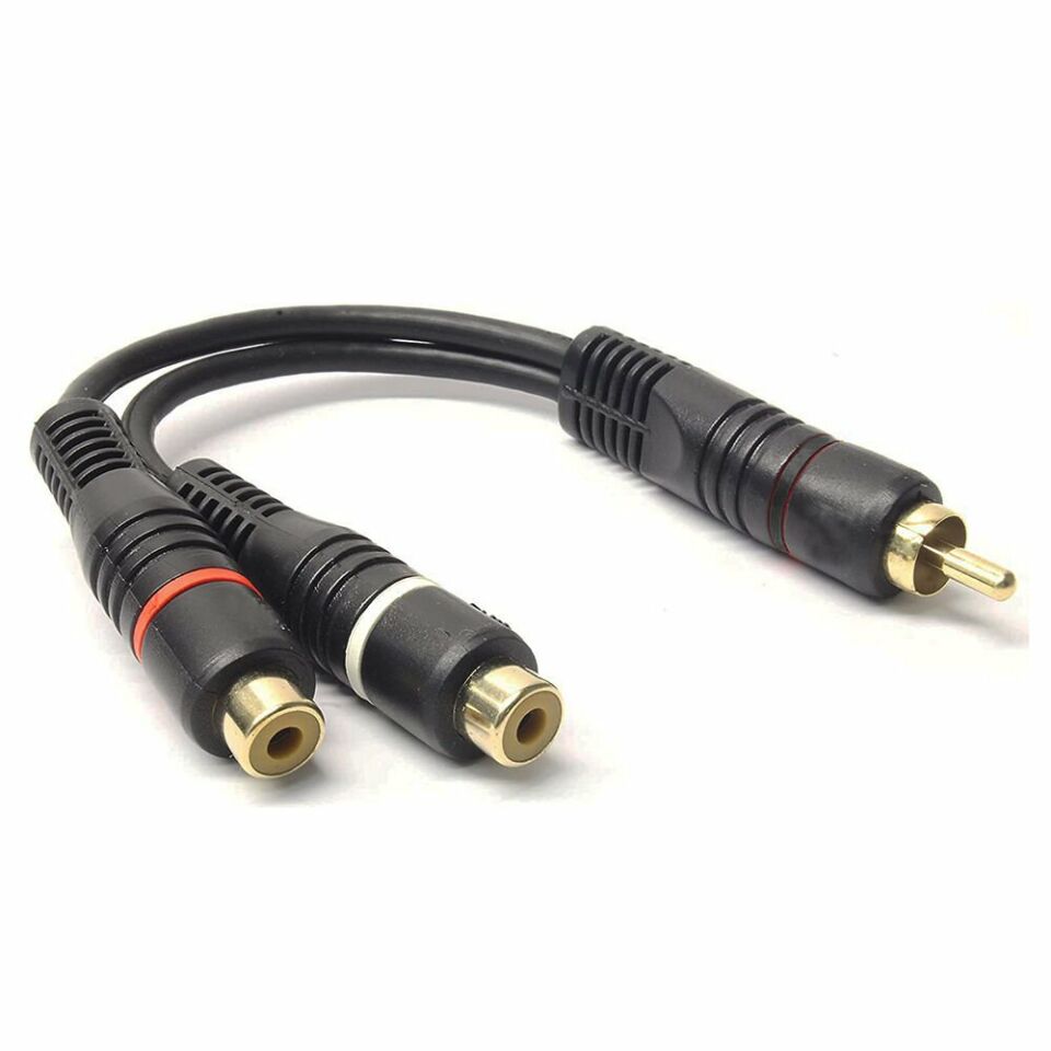1 RCA Erkek 2 RCA Dişi 25 Cm Anfi Y Kablo