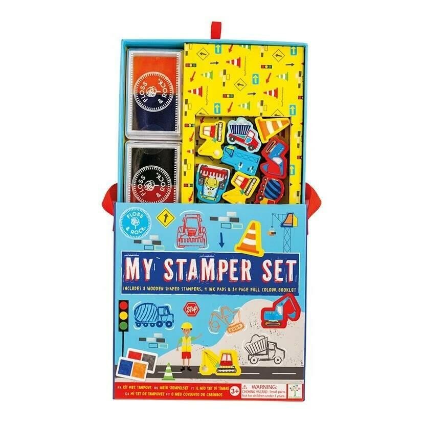 Floss & Rock Stamper Ahşap Baskı Seti / Construction