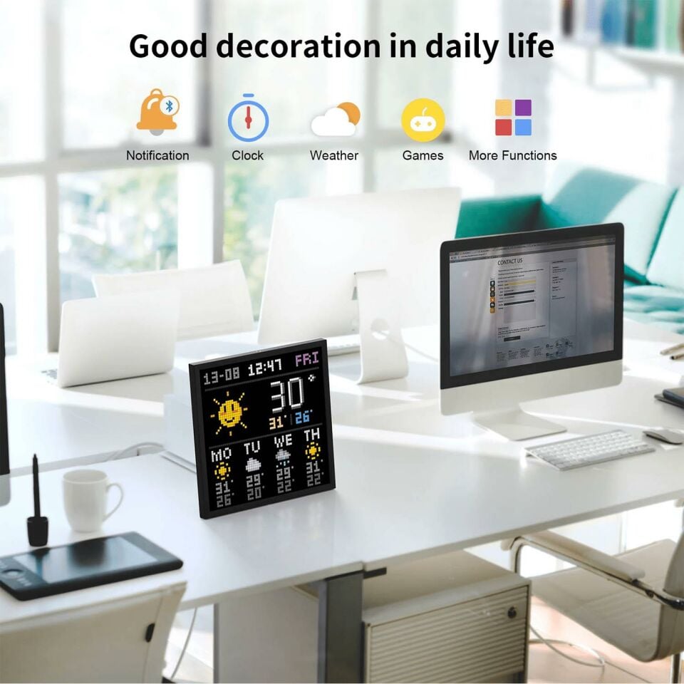 Divoom Pixoo App Kontrollü Wifi Animasyonlu Gaming 64X64 Piksel Led Resim Çerçevesi