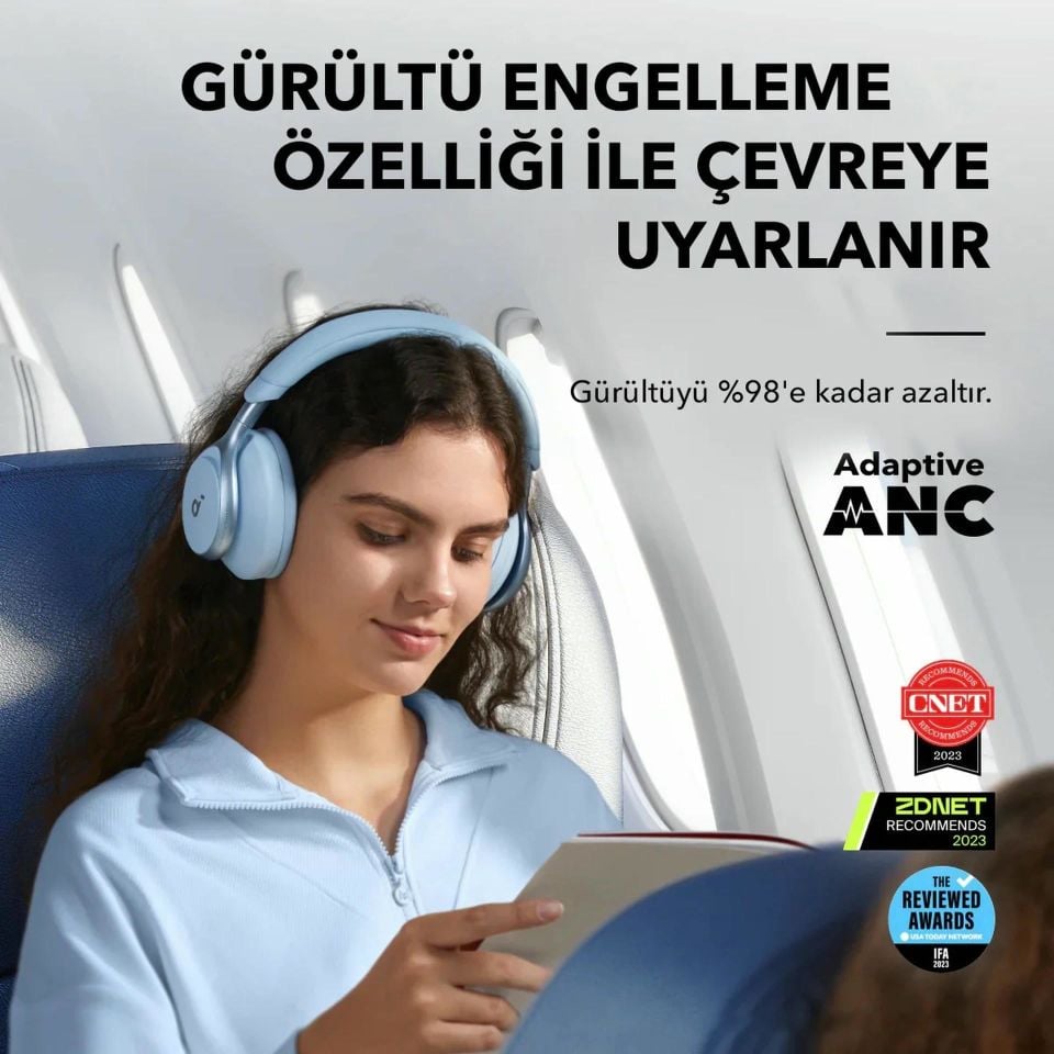 Anker SoundCore Space One ANC Kulak Üstü Bluetooth Kulaklık Beyaz