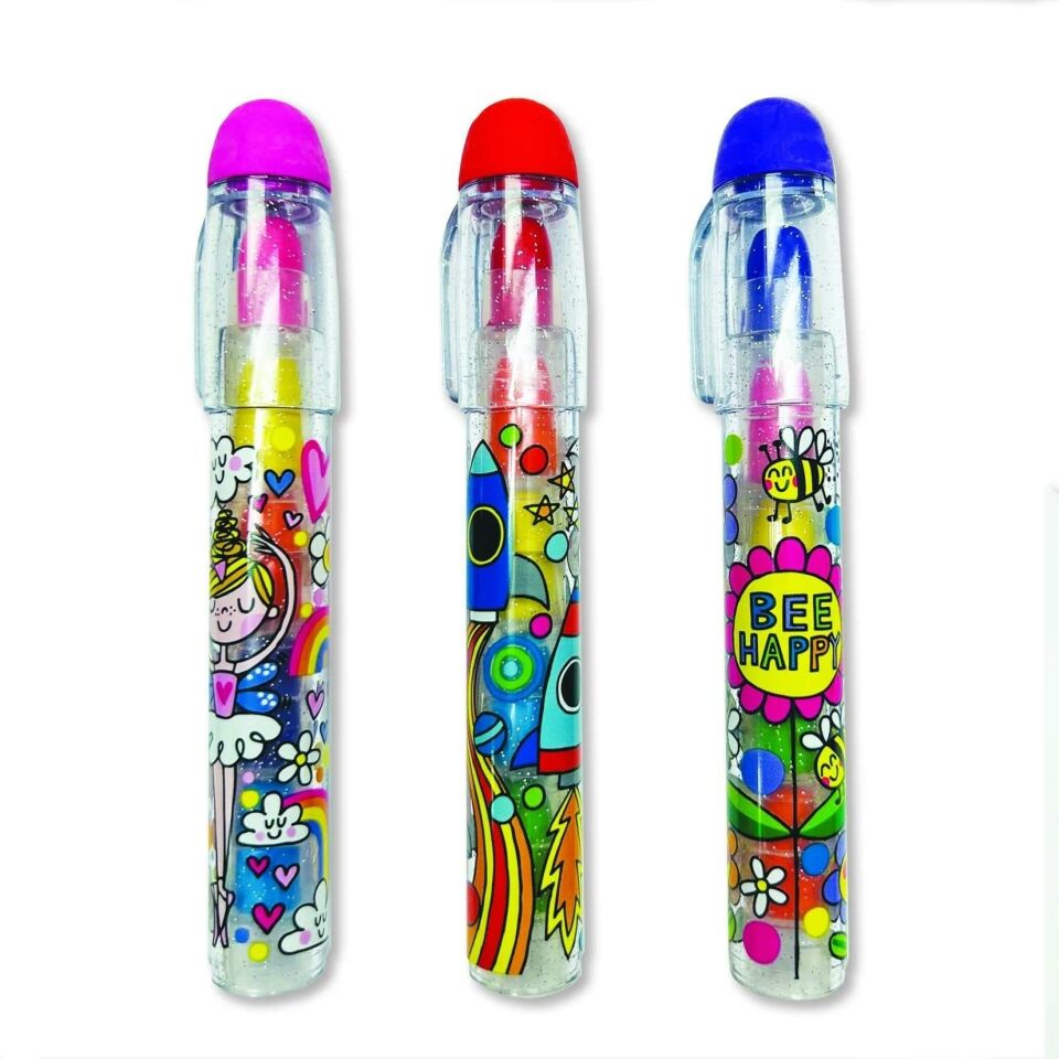 Rachel Ellen Silinebilir 5 Renkli Yumurtlayan Pastel Boya Kalem Bee Happy