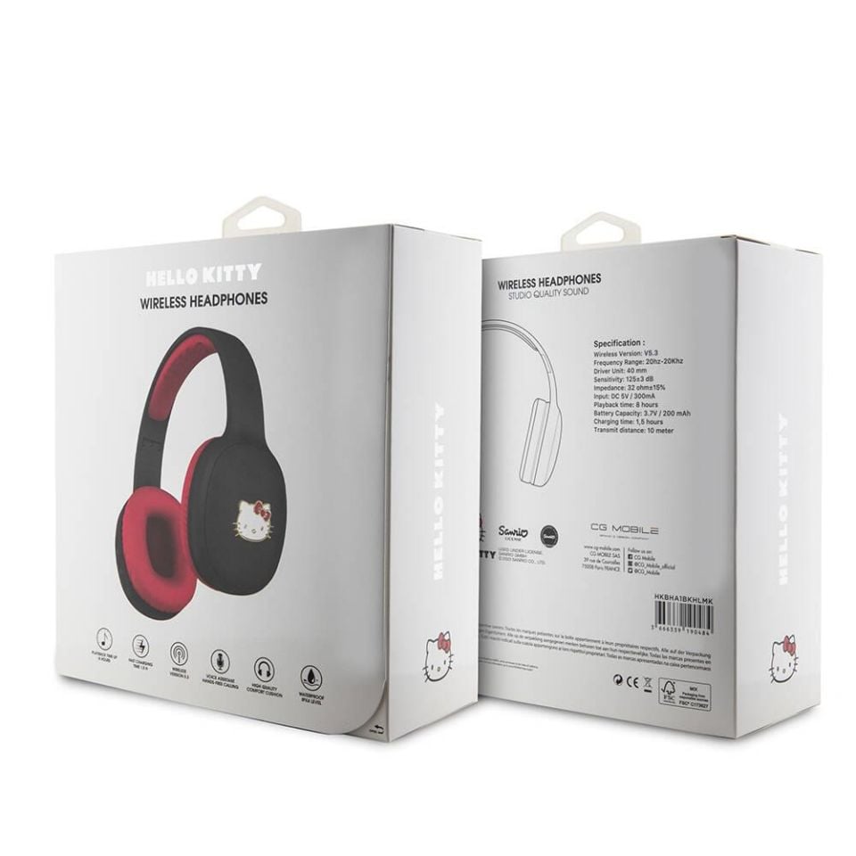 Hello Kitty Kulak Üstü Bluetooth Kulaklık Siyah