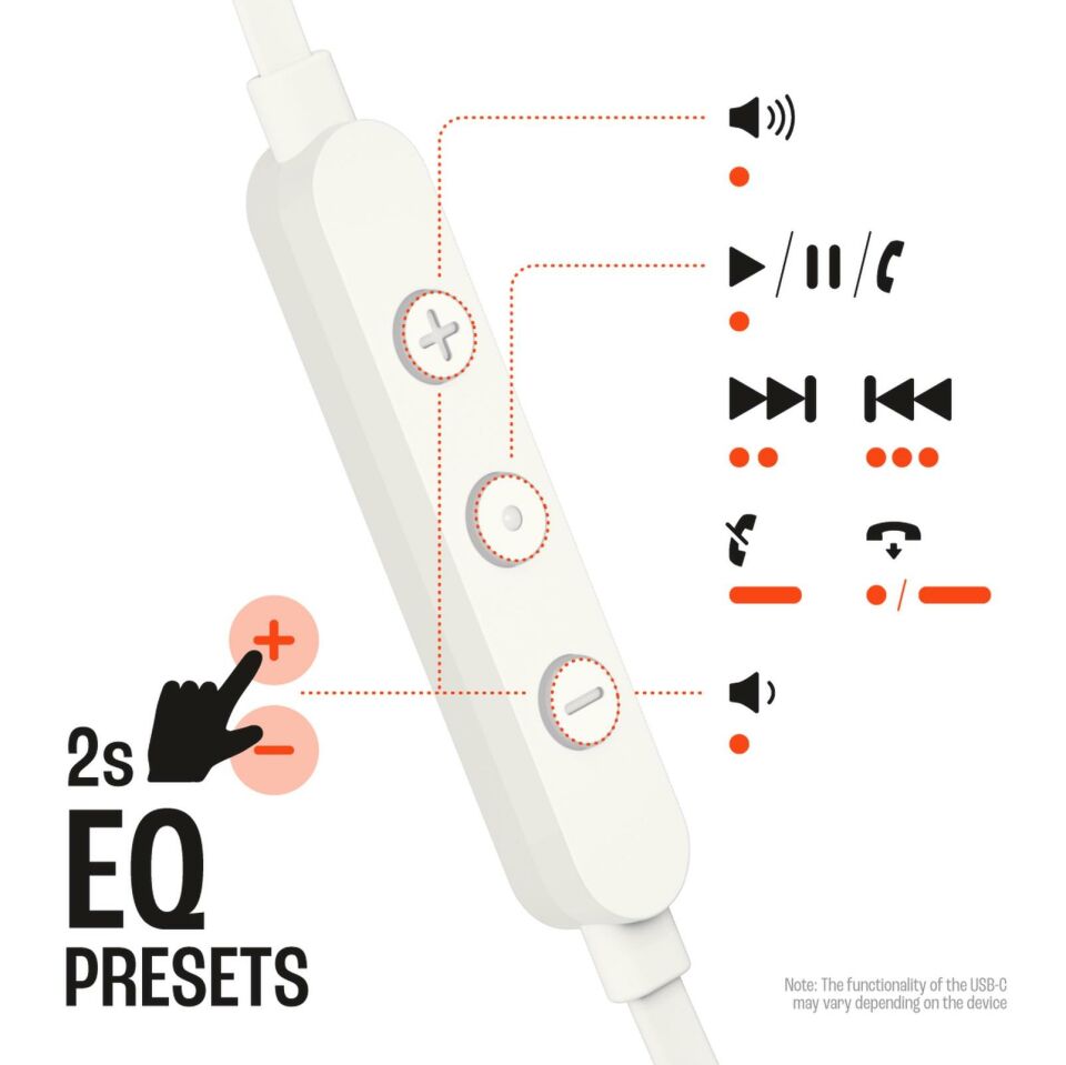 JBL TUNE 305C Siyah Type-C Kablolu Kulakiçi Kulaklık Beyaz