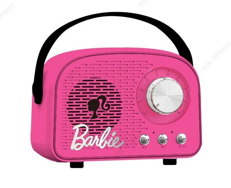 Barbie Hayranlarına Özel Lisanslı Retro Tarz Lisanslı Bluetooth Hoparlör Pembe